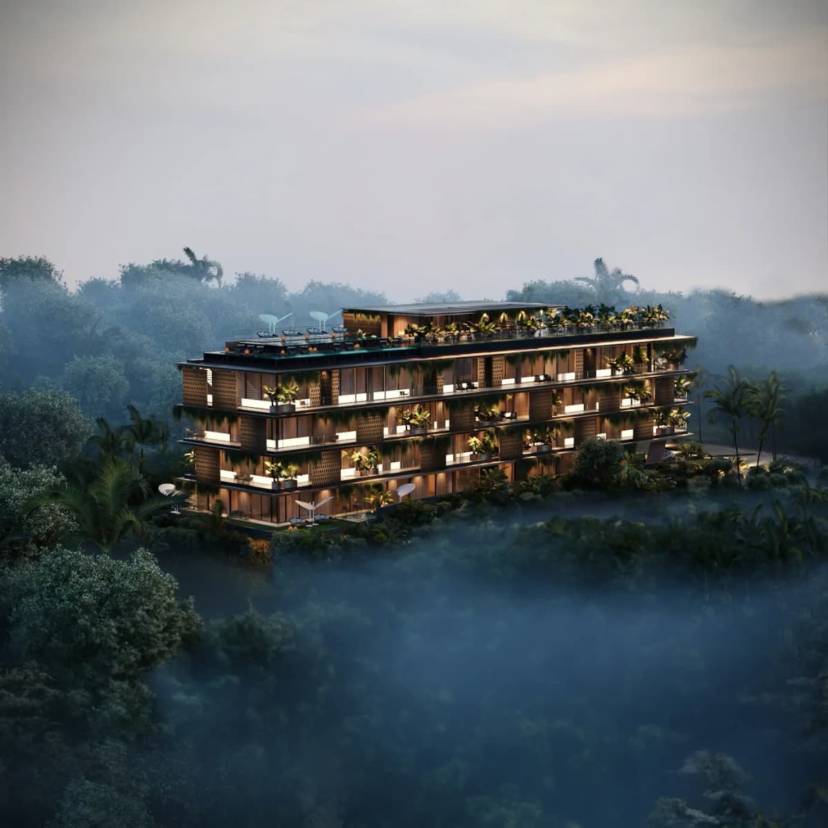 Building Aerial Night